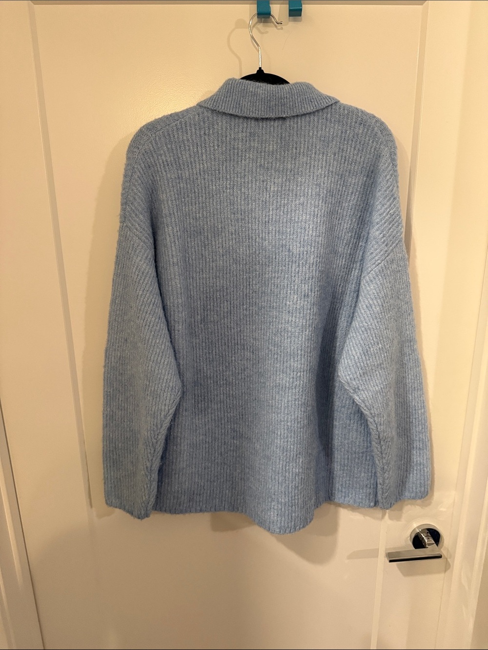 Topman Light Blue Ribbed Button-Front Cardigan - Picture 5 of 5